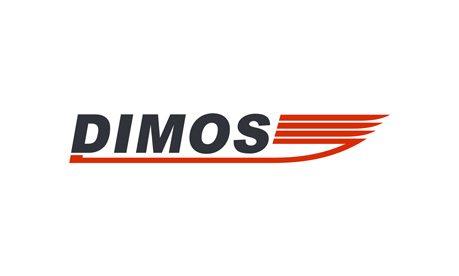 DIMOS logo with red speed lines