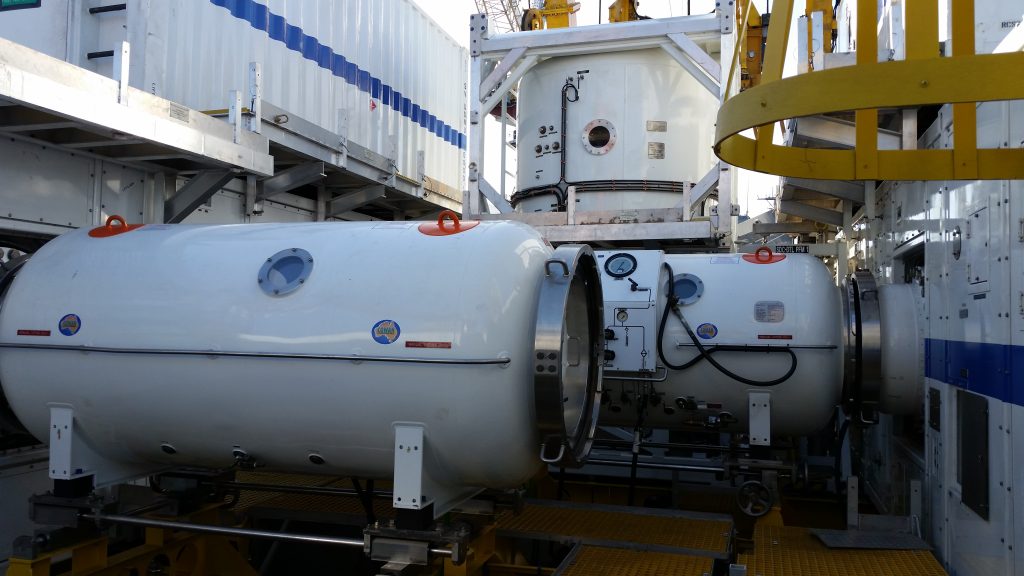Transfer Under Pressure TUP chambers used in submarine rescue operations