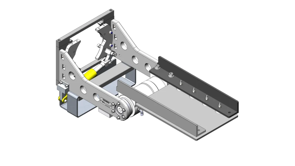 FLOT 0036083Alternate ISO View | Oceaneering Alternate isometric view of Flying Lead Orientation Tool showing frame rails and actuator