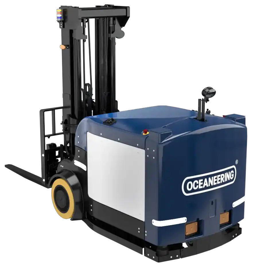 The Oceaneering Mobile Robotics MaxMover™ CB D 2000 Counterbalance Forklift from side view