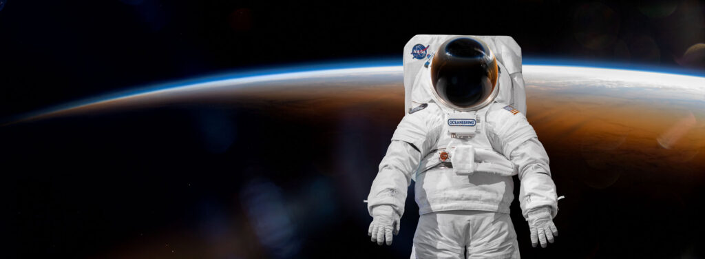 Astronaut extravehicular activity EVA spacesuit in space