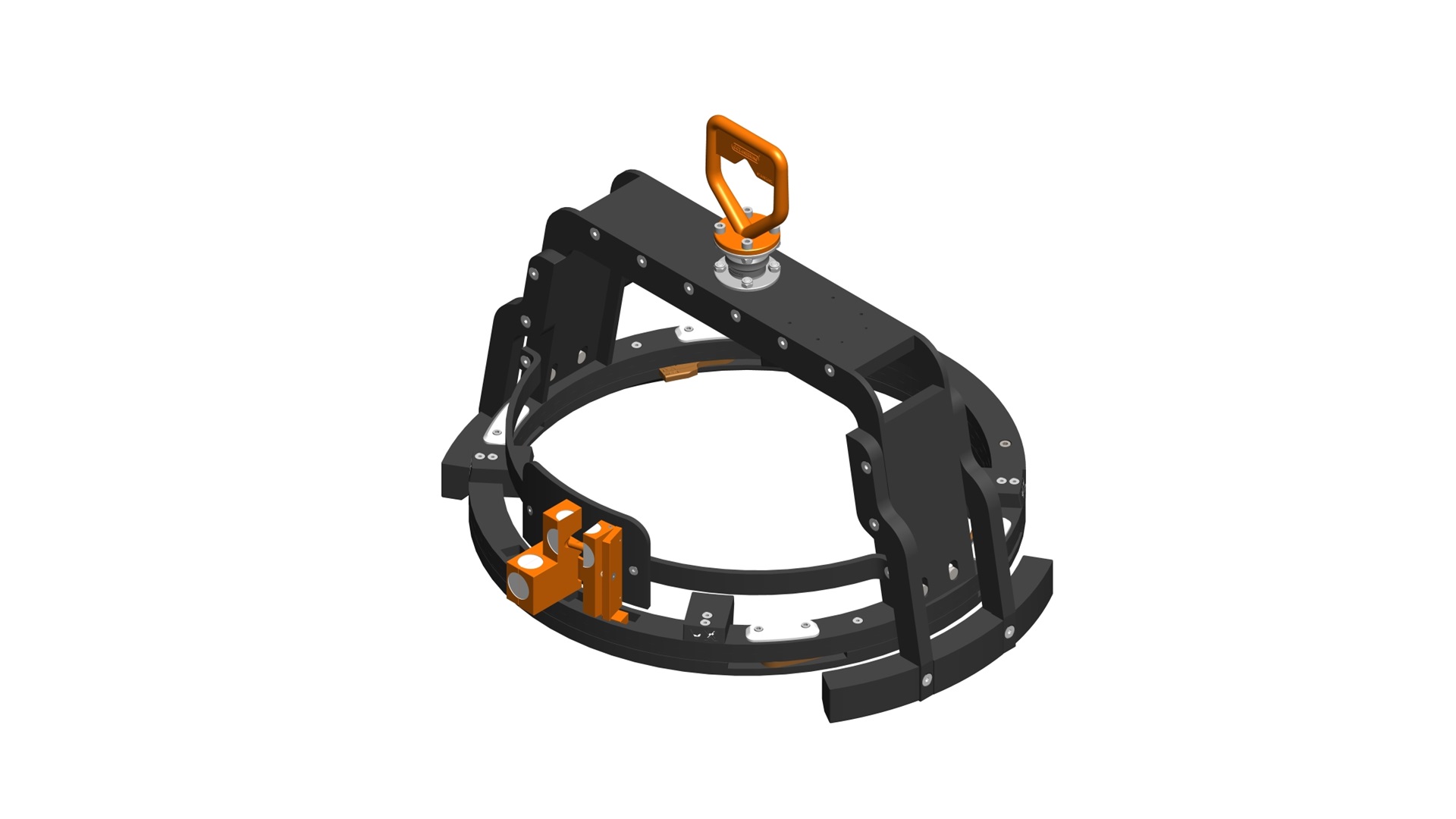 Isometric view of the 18 ¾ inch Mechanical Seal Handling Tool with full frame and seal‑handling ring