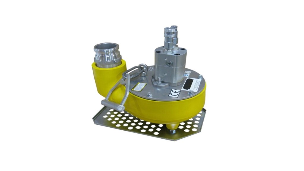 Isometric view of a 3inch dredging and jetting pump highlighting the pump body and connection points