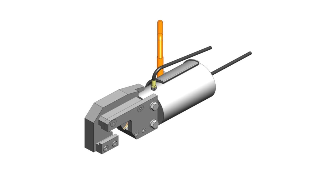Isometric view of the 15in HardLine Cutter showing hydraulic body and jaws