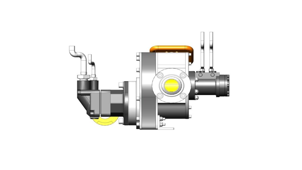 Back view of the Suction and Jetting Kit showing pump housing, hydraulic connections, and rear casing