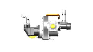 Back view of the Suction and Jetting Kit showing pump housing, hydraulic connections, and rear casing