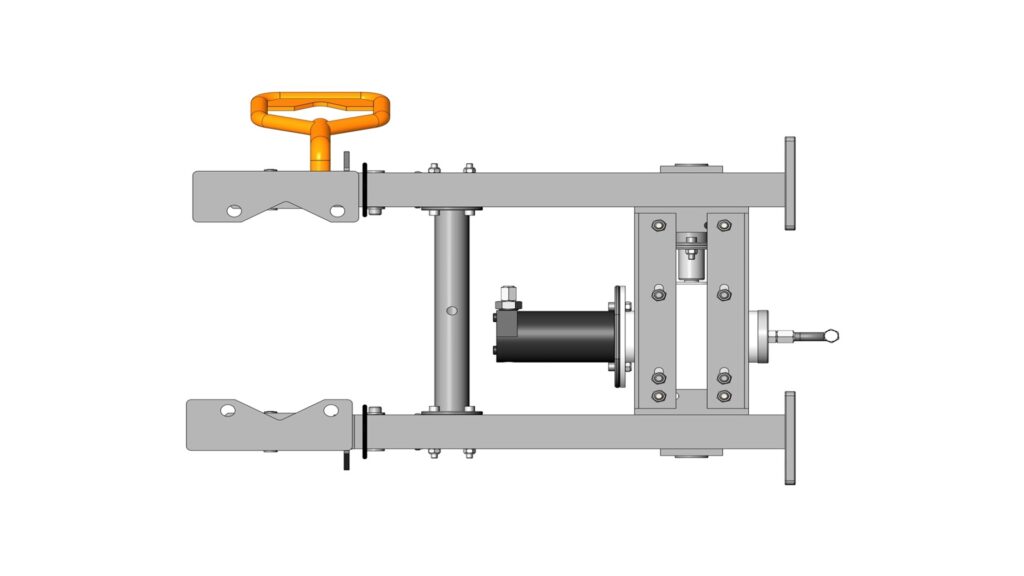 Bottom view of the ROV Tool Elevator showing base structure