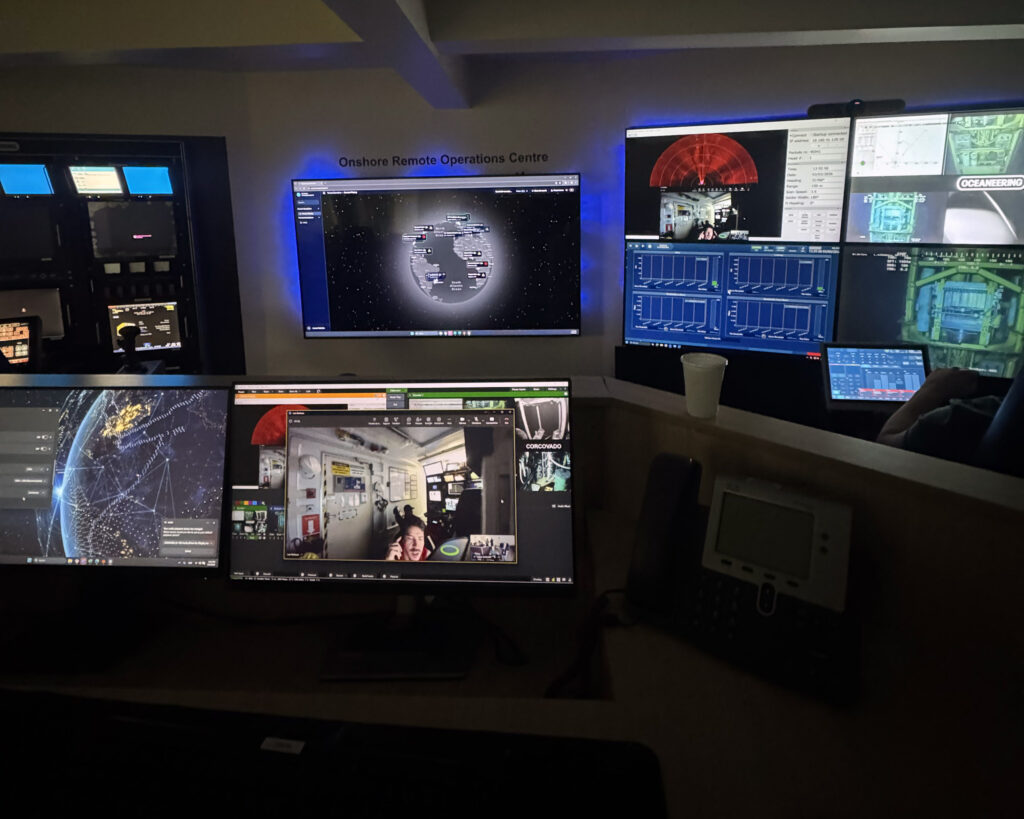 An offshore drilling rig campaign is monitored from the OROC in Macaé Brazil