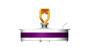 Side view of the 18.75‑inch VX‑Ring removal tool showing the circular housing with lifting handle on top.