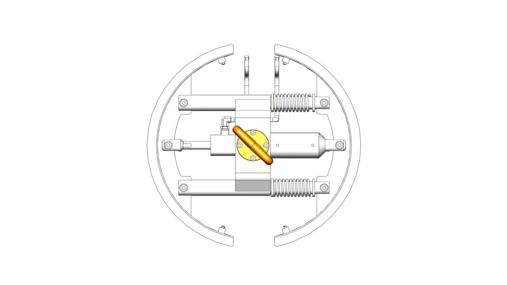 Top view of the 18.75‑inch VX‑Ring removal tool showing the spring assemblies and central operating handle.