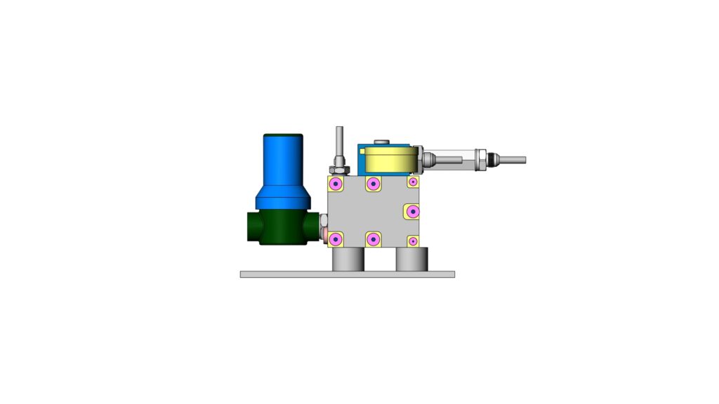 Front view of the Dynaset 7.5ksi jetting unit showing the pump body, gauge, and outlet connection.