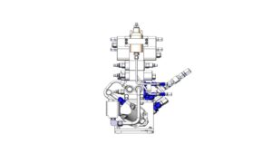 Left side view of the Marsten Bentley intensifier system showing side‑mounted piping and pump components.