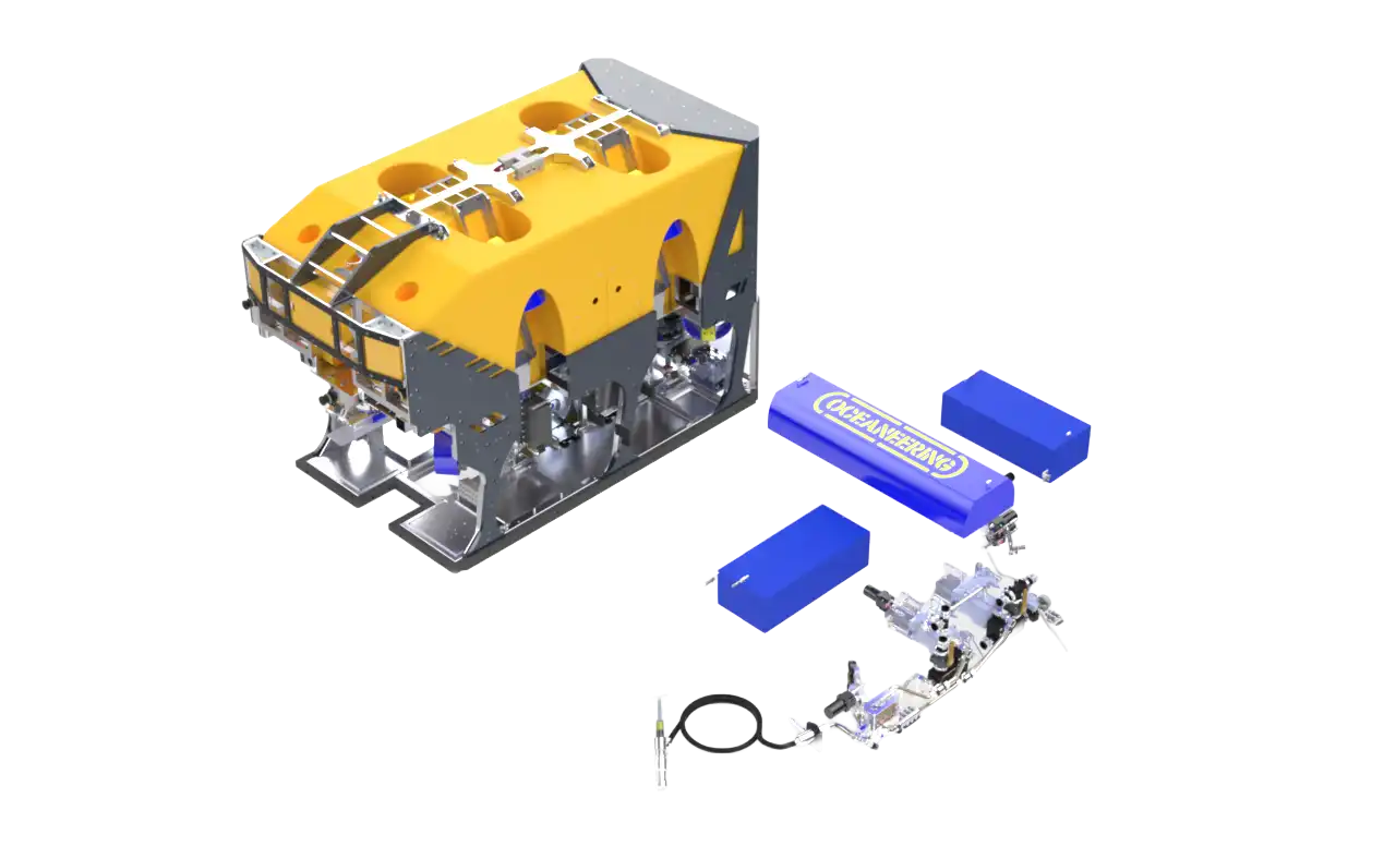 Oceaneering ROV with custom pump equipment.