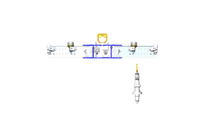 Right-side view of the Subsea Land Out Camera assembly showing camera positioning, structural frame, and mounting features.
