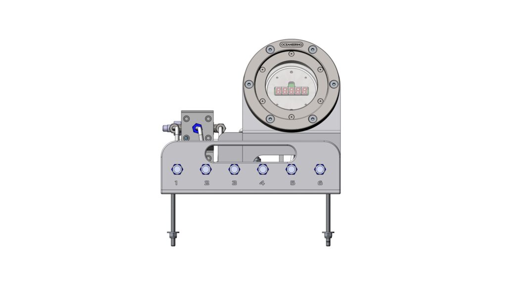 Back view of 10k psi subsea pressure kit showing pressure gauge assembly and connection panel.