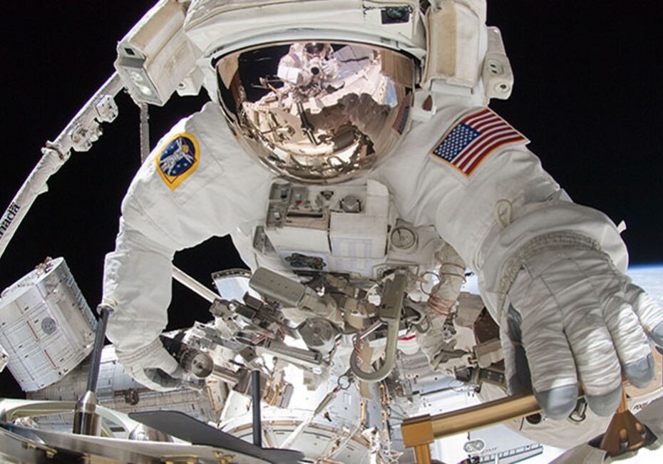 EVASTEM Astronaut working outside of the International Space Station ISS