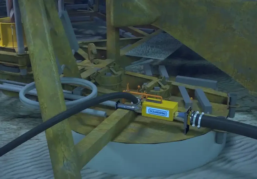 ROV Cutting Transport System RCTS operating on subsea structure during drilling operation