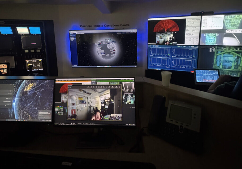 An offshore drilling rig campaign is monitored from the OROC in Macaé, Brazil.