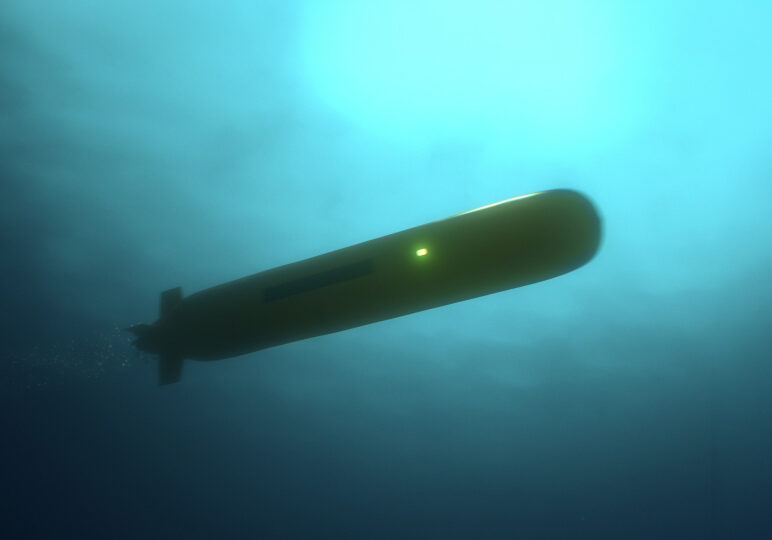 Unmanned Underwater Vehicle UUV in water